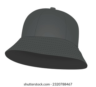 Grey fisherman hat. vector illustration