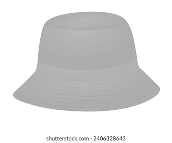 Grey  fisherman hat. vector illustration