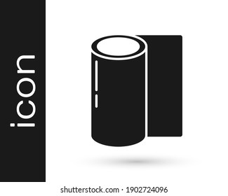 Grey Fitness mat roll icon isolated on white background. Yoga mat rolled. Sport equipment.  Vector Illustration