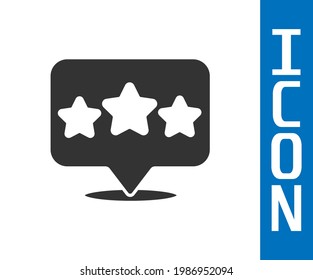 Grey Five stars customer product rating review icon isolated on white background. Favorite, best rating, award symbol.  Vector