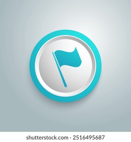 Grey Flag blue icon. Vector Illustration