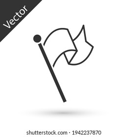 Icono de Bandera gris aislado en fondo blanco. Victoria, triunfo y conquista el concepto de adversidad. Vector