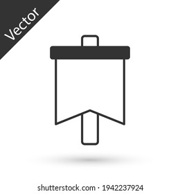 Icono de Bandera gris aislado en fondo blanco. Victoria, triunfo y conquista el concepto de adversidad. Vector