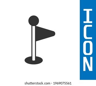 Grey Flag icon isolated on white background. Location marker symbol.  Vector
