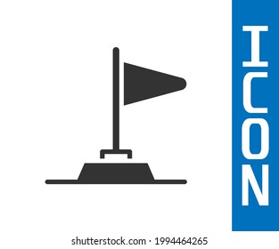 Grey Flag icon isolated on white background. Victory, winning and conquer adversity concept.  Vector