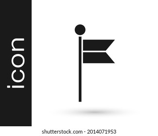 Grey Flag icon isolated on white background. Location marker symbol.  Vector Illustration