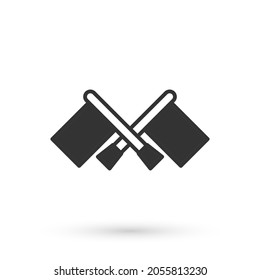 Grey Flag icon isolated on white background. Location marker symbol.  Vector