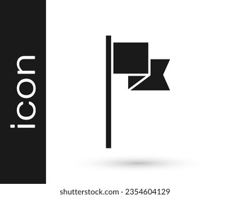 Graue Flagge Symbol einzeln auf weißem Hintergrund. Ortsmarkensymbol.  Vektorgrafik