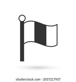Grey Flag Italy icon isolated on white background.  Vector
