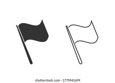 Graue Flagge, Symbol einzeln auf weißem Hintergrund. Vektorgrafik