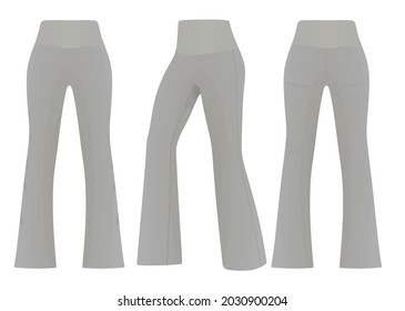 Grey flared loose pants. vector