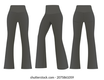 Grey flared loose pants. vector