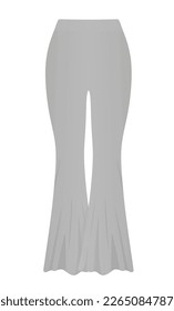 Grey  flared loose pants. vector