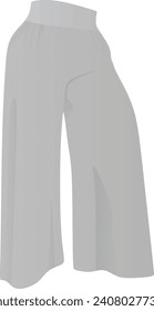Grey  flared loose pants. vector