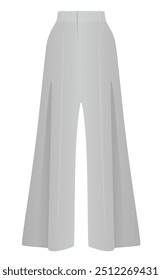 Grey flared loose pants. vector