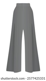 Grey flared loose pants. vector