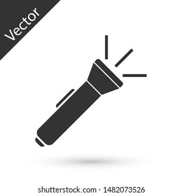 Grey Flashlight icon isolated on white background.  Vector Illustration