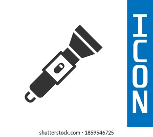 Grey Flashlight icon isolated on white background.  Vector