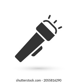 Grey Flashlight icon isolated on white background.  Vector