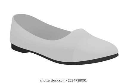 Grey flat heel shoe. vector illustration
