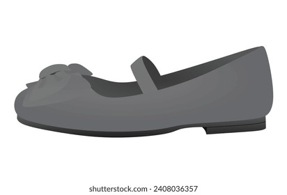Zapato de tacón gris y plano. ilustración vectorial