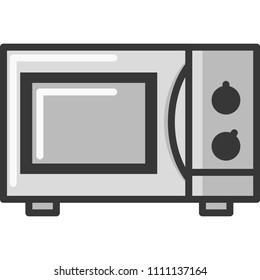 grey flat line microwave oven icon