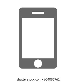 Grey flat style icon mobile phone. Mobile phone sign web design contact vector eps10