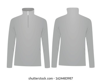 Grey fleece long sleeve. vector