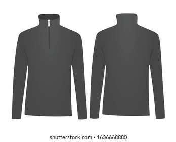 Grey fleece long sleeve. vector