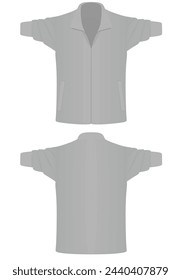 Grey fleece long sleeve. vector