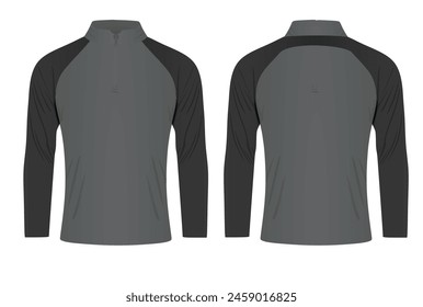 Grey  fleece long sleeve. vector