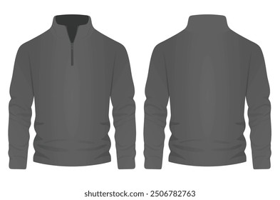 Grey  fleece long sleeve. vector