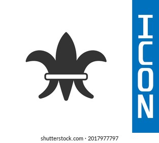 Icono de Flor gris De Lys aislado en fondo blanco.  Vector