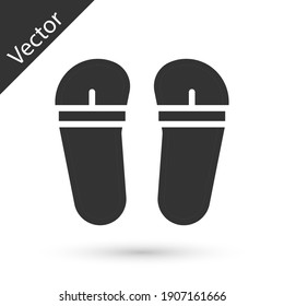 Grey Flip flops icon isolated on white background. Beach slippers sign. Vector.