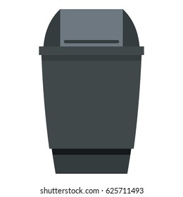 Grey flip lid bin icon flat isolated on white background vector illustration