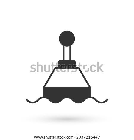 Grey Floating buoy on the sea icon isolated on white background.  Vector