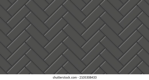 Baldosas de patrón geométrico sin soldadura de arenque de suelo gris. Ilustración plana vectorial de la textura diagonal del diseño de parqué. Diseño para fondo, fondo de pantalla, envoltura