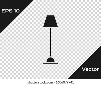 Grey Floor lamp icon isolated on transparent background.  Vector Illustration