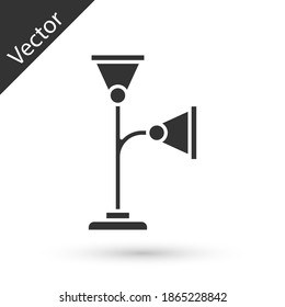 Grey Floor lamp icon isolated on white background.  Vector