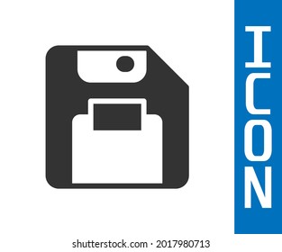 Grey Floppy disk for computer data storage icon isolated on white background. Diskette sign.  Vector