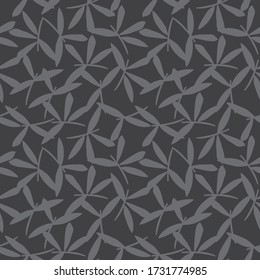 Grey Floral botanical seamless pattern background suitable for fashion prints, graphics, backgrounds and crafts