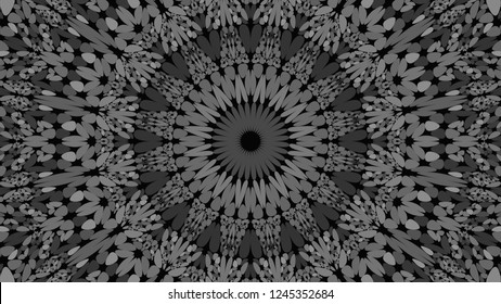 Grey floral mosaic mandala pattern wallpaper design - ethnic abstract vector background illustration