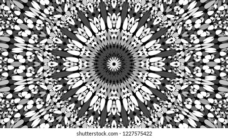 Grey floral ornate mandala pattern wallpaper design - tribal abstract vector background illustration
