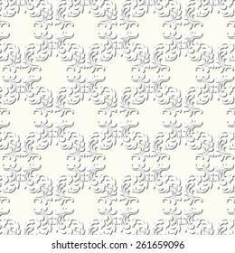 Grey floral pattern on pastel background - vector illustration.