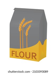 Grey  flour bag. vector illustration