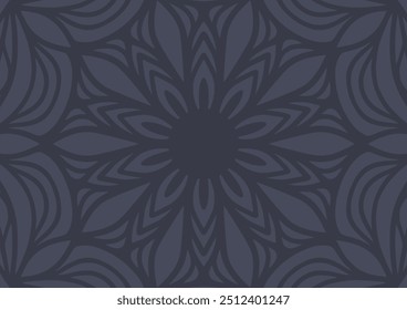 Plano de fundo moderno padrão mandala flor cinza. ilustração vetorial.