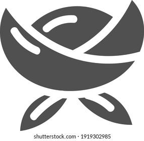 Grey flower with petals wide open, illustration, vector on white background.