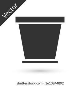 Grey Flower pot icon isolated on white background.  Vector Illustration