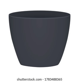 Grey flower pot. vector illustration