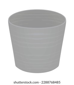 Grey flower pot. vector illustration
